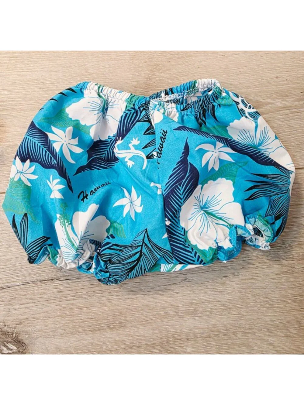 Infant Blue Tropical Floral Baby Girl's 2pc 3M Hawaiian Bubble Shorts Sun Tank